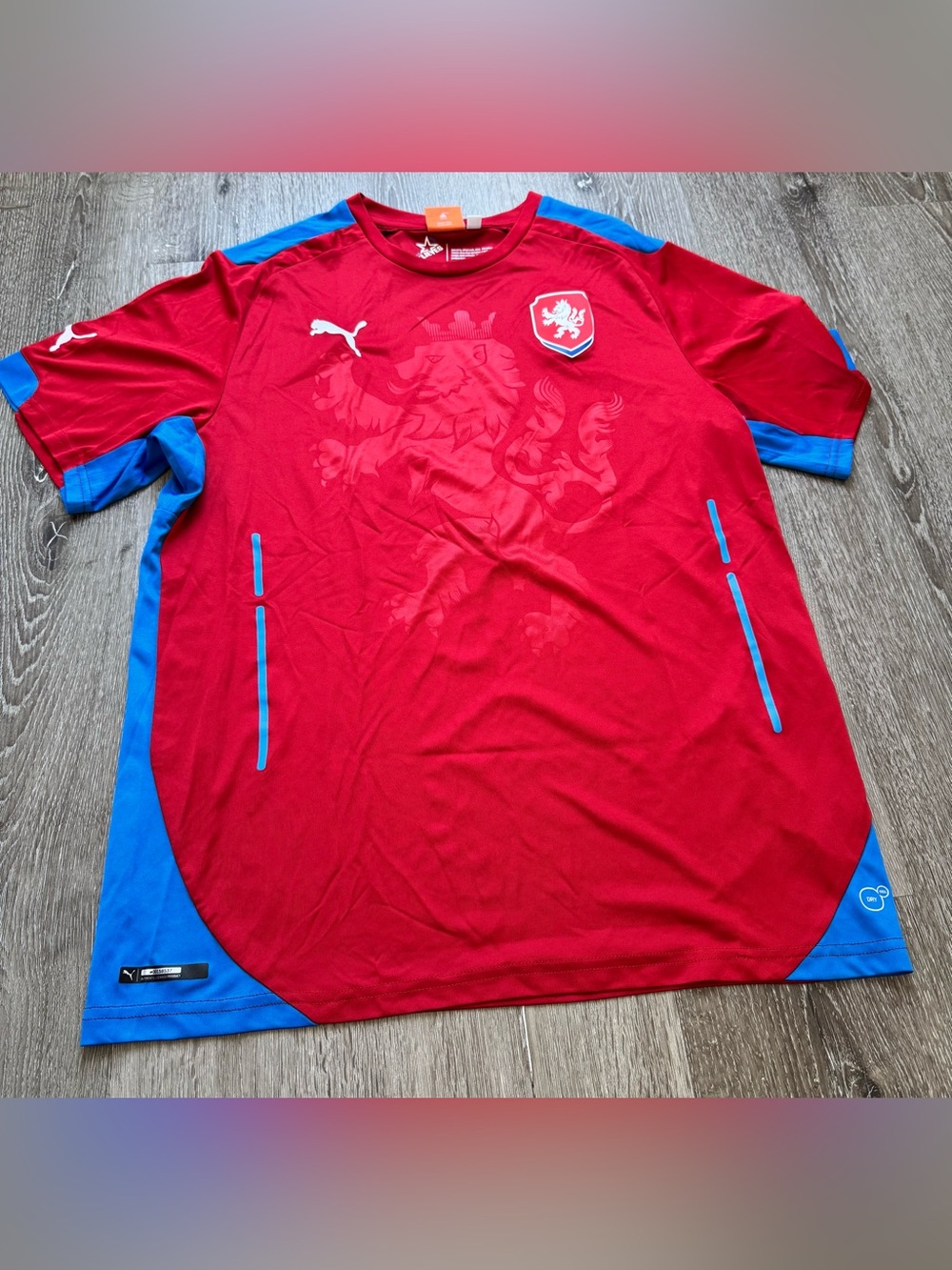 PUMA Czech Republic National Team Soccer Jersey Red Blue DryCELL Men’s XL
